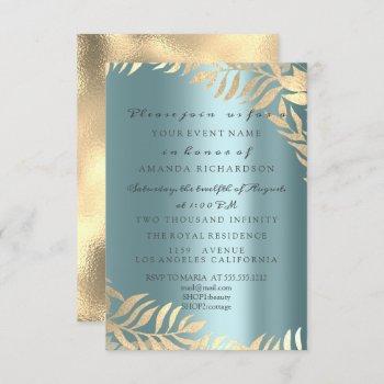 golden jungle tiffany gold elegant bridal birthday invitation