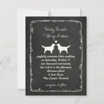Small Golden Retriever Silhouettes Wedding Front View