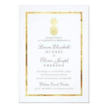 Small Goldentropical Pineapple Gold Wedding Front View