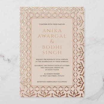 gorgeous ornate indian frame wedding real foil invitation