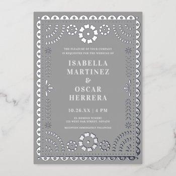 gorgeous papel picado boda wedding real foil invitation