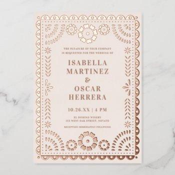gorgeous papel picado boda wedding real foil invitation