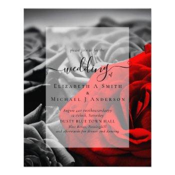 gothic black and red roses goth wedding invite flyer