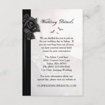 Small Gothic Black Rose Bats Matching Wedding Details Front View
