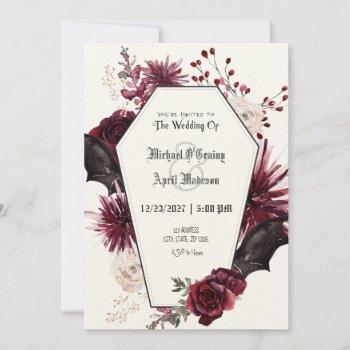 gothic goth bats dark invitation wedding