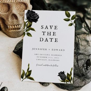 Small Gothic Halloween Wedding Save The Date Front View