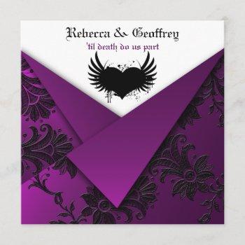 Small Gothic Purple, Black, White Wedding Front View