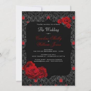 Small Gothic Rose Black And Red Wedding Front View