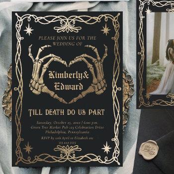 gothic skull hallowedding retro wedding invitation