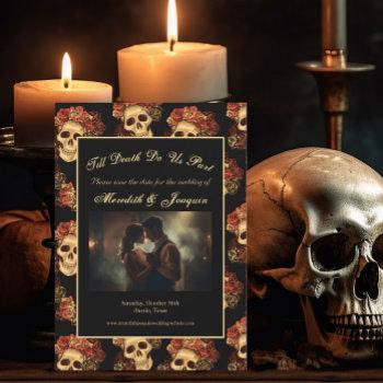 Small Gothic Skull Till Death Do Us Part Photo Save The Date Front View