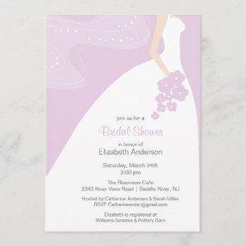 graceful bride bridal shower invitation laveder