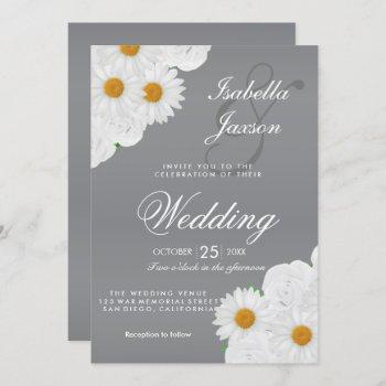 Small Gray And White Floral Wedding Front View