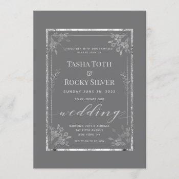gray sterling wedding invitation