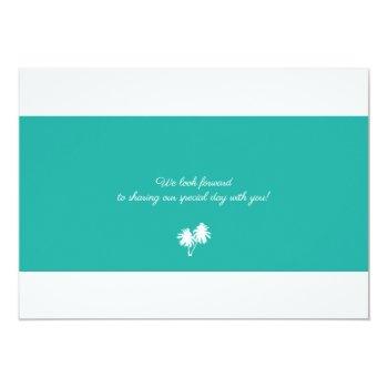 Small Gray Teal Boarding Pass To Jamaica Wedding Back View
