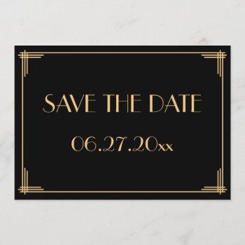 Small Great Gatsby Art Deco Wedding Save The Date Front View