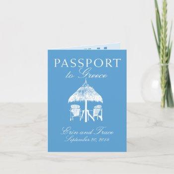 greece passport wedding invitation