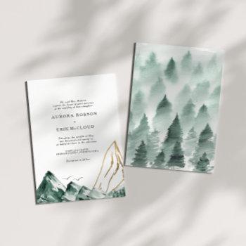 Small Green And Gold Mountain Wedding Front View