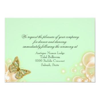 Small Green Beige Butterfly Wedding Reception Back View
