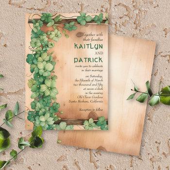Small Green Vine On Wood St Patrick's Day Rustic Wedding Front View