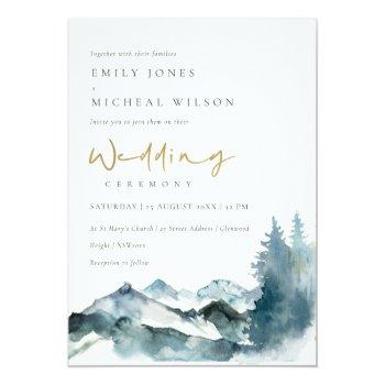 Small Grey Blush Green Blue Mountains Pine Wedding Front View