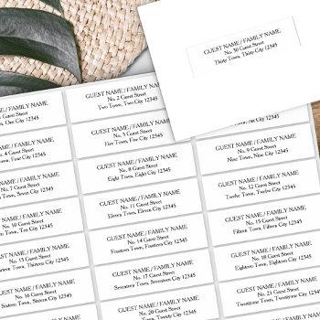 Small Guest Address Labels For 30  Envelopes Front View