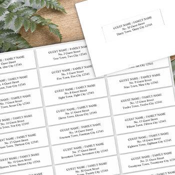 Small Guest Address Labels For  Envelopes Front View