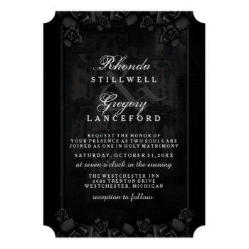 Small Halloween Elegant Love Silhouette Wedding Invite Back View