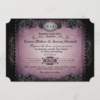 Small Halloween Purple & Black Gothic Together Wedding Front View