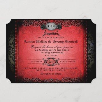 halloween red & black gothic together with wedding invitation
