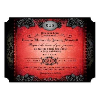 Small Halloween Red & Black Gothic Wedding Reception Front View