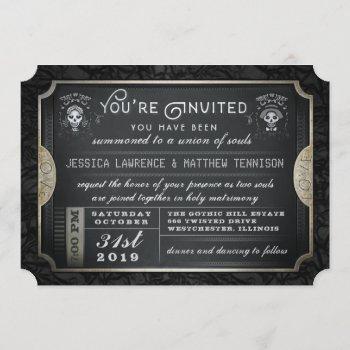 halloween ticket union of souls wedding invitation