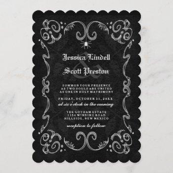 Small Halloween Wedding Black Gothic Reception On Back Front View