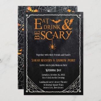 halloween wedding invite eat, drink and be scary