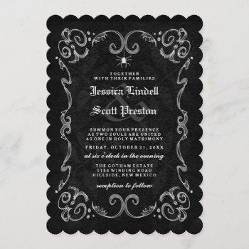 halloween wedding "together with" reception back invitation