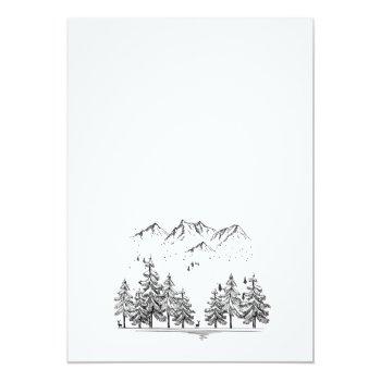 Small Hand Drawn Mountains Forest Wedding Back View