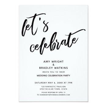 Small Handwriting Let's Celebrate Wedding Reception Front View