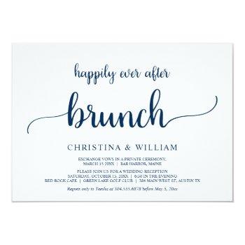 Small Happily Ever After Brunch, Elopement, Navy Blue Front View