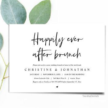 happily ever after brunch, post wedding invitation