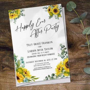happily ever after party eucalyptus sunflower invitation