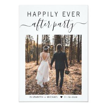 Small Happily Ever After Party Photo Wedding Announcement Post Front View