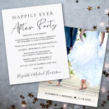 happily ever after party photo wedding invitation