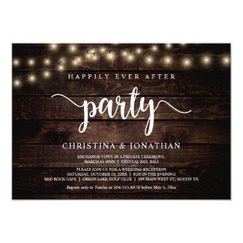 Small Happily Ever After Party, String Ligh, Elopement Front View
