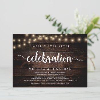 Small Happily Ever After Party, String Light, Elopement Front View