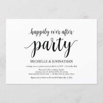 Small Happily Ever After Party, Wedding Elopement Invite Front View