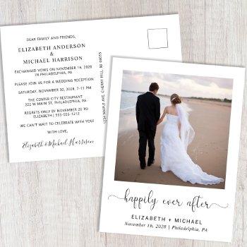 Small Happily Ever After Photo Wedding Reception  Post Front View
