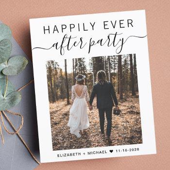 happily ever after photo wedding reception invite