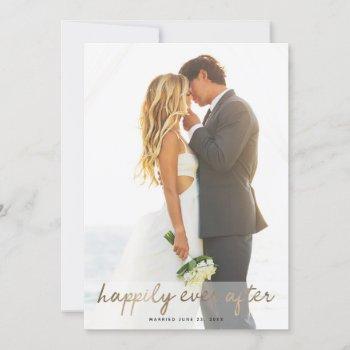 Small Happily Ever After Wedding Announcement And Invite Front View