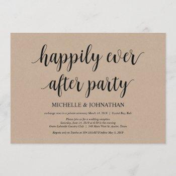 happily ever after, wedding elopement invites