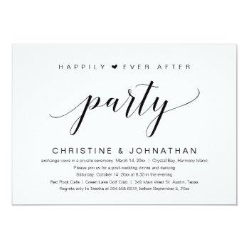 Small Happily Ever After Wedding Elopement Party Front View