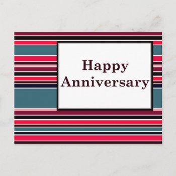 Small Happy Anniversary : Striped Post Front View